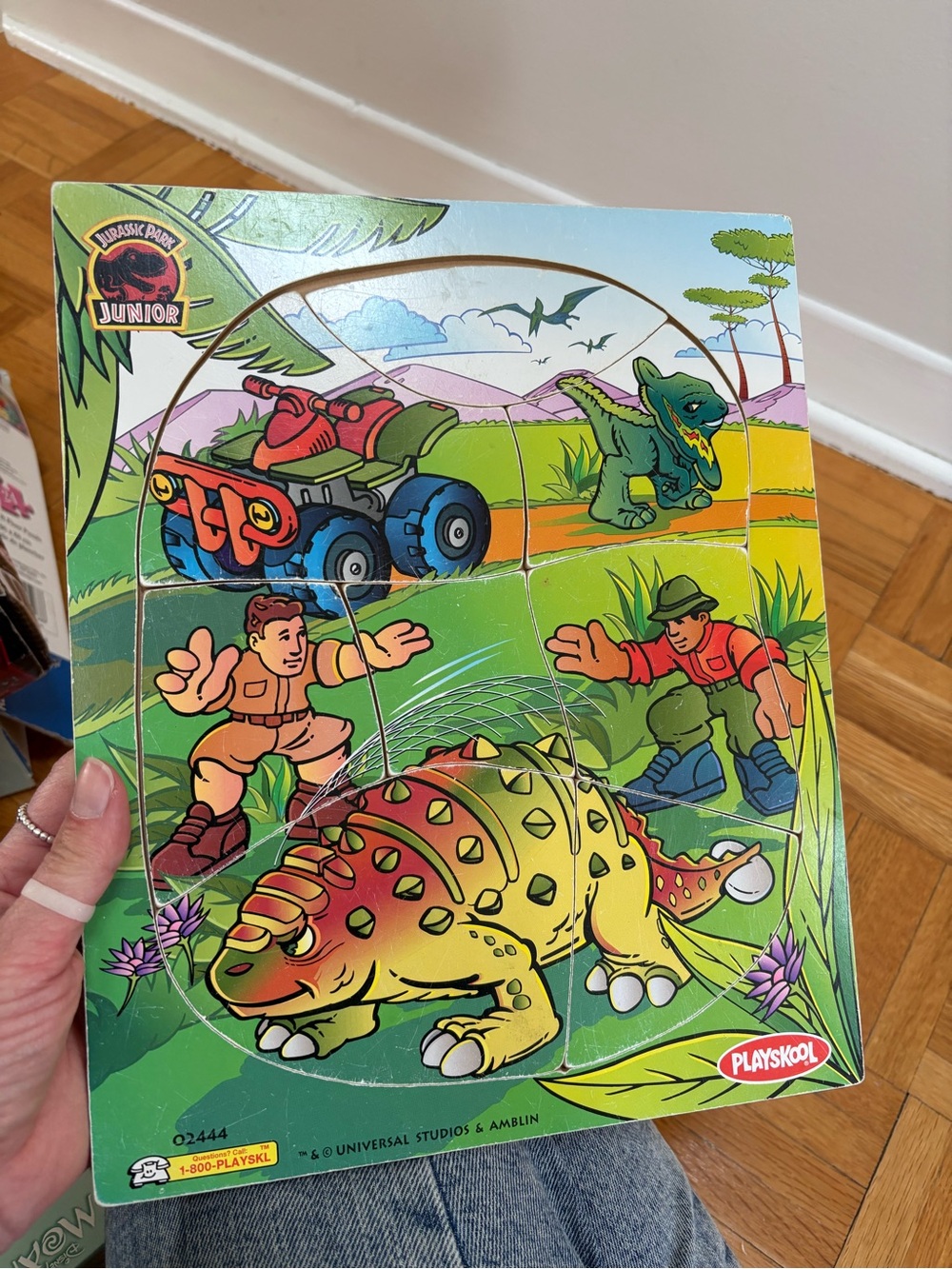 Playskool Junior Dinosaur Chunky Wooden Puzzle - Green/Yellow/Red